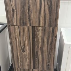 60” Floating Bathroom Vanity – Dark Walnut Finish – Open Box Deal