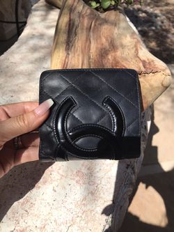 Chanel Black Camellia Leather CC Bifold Long Wallet Chanel
