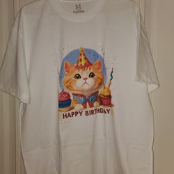 Happy birthday cat t shirt