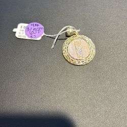 14k 5.7 Grams Coin Religious Pendant