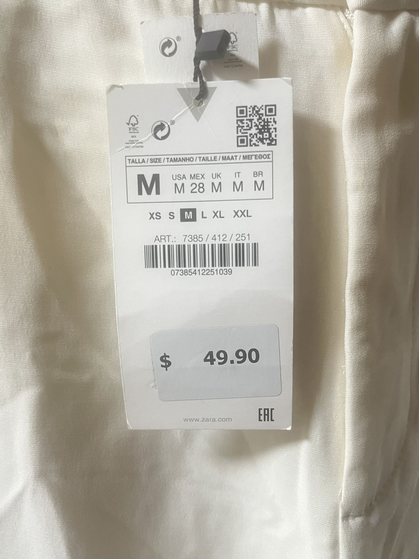 Zara Full Length Pants in Oyster White for Sale in Long Beach, CA - OfferUp