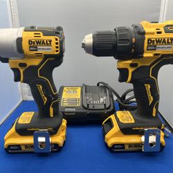 DCK227D2 DEWALT 20V MAX Cordless Drill and Impact Driver w/ 2-Batteries 
