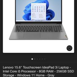 Lenovo 15.6" Touchscreen IdeaPad 3i Laptop - Intel Core i5 Processor - 8GB RAM - 256GB SSD Storage - Windows 11 brand new never opened