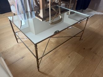 Glass And Brass Coffee Table