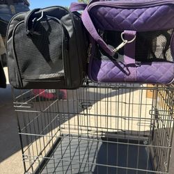 Dog Crate & 2 carry Bags 