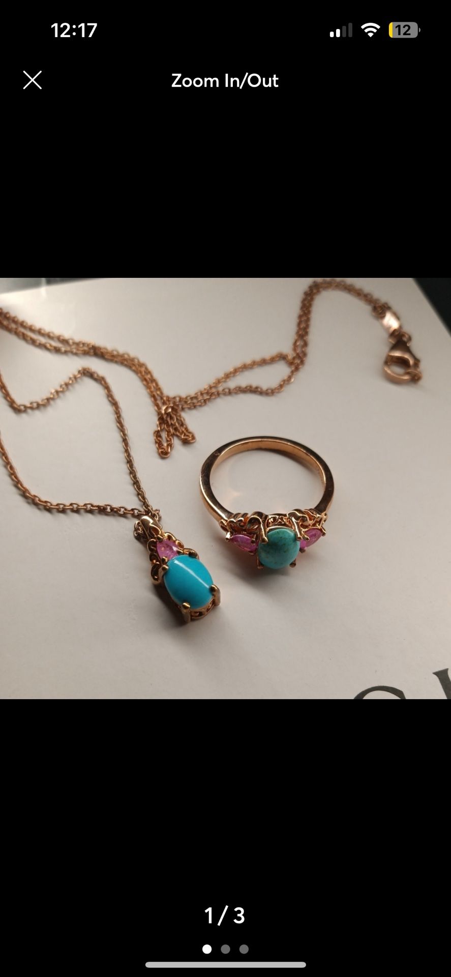 Sleeping Beauty Turquoise Necklace & Ring Set