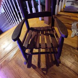 Antique Cherry Wood Child Rocking Chair 