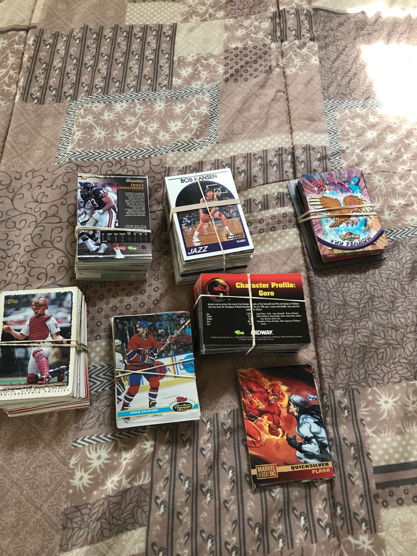 Baseball football hockey basketball Pokemon mortal combat card collection