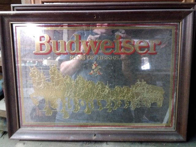 3 VINTAGE BUDWEISER MIRRORS