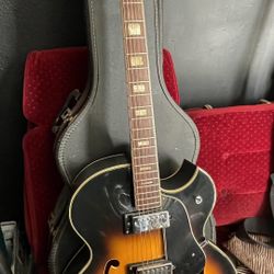  Vintage 1968 Ventura V-1300 Honey Burst Hollow Body Electric Guitar