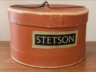 Vintage Stetson Hat Box with leather strap