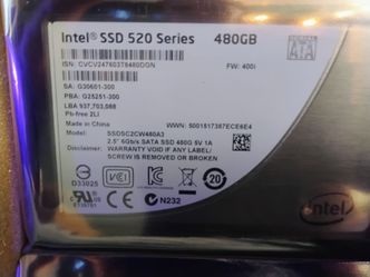 Intel 520 Series 480GB,Internal,2.5 solid state drive