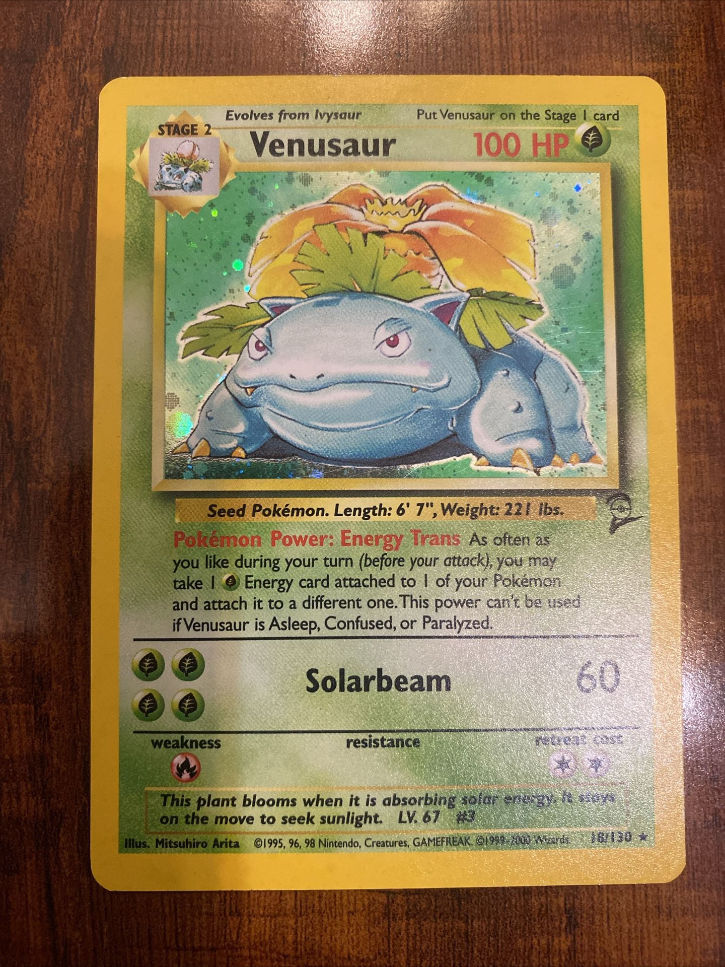 Pokemon Venusaur Base Set 2 Unlimited Holo Rare 18/130 MP/LP π