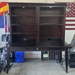 Desk With Shelving Hutch