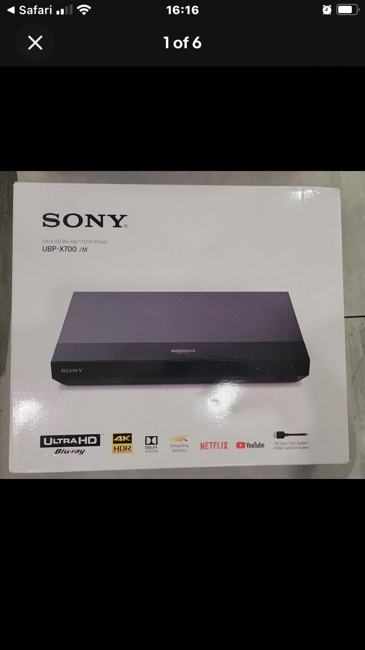 Sony Ultra HD Blu-Ray DVD Player 4k
