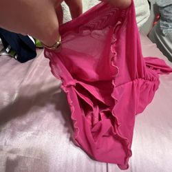 blouse shirt crop top etc size medium color hot pink 