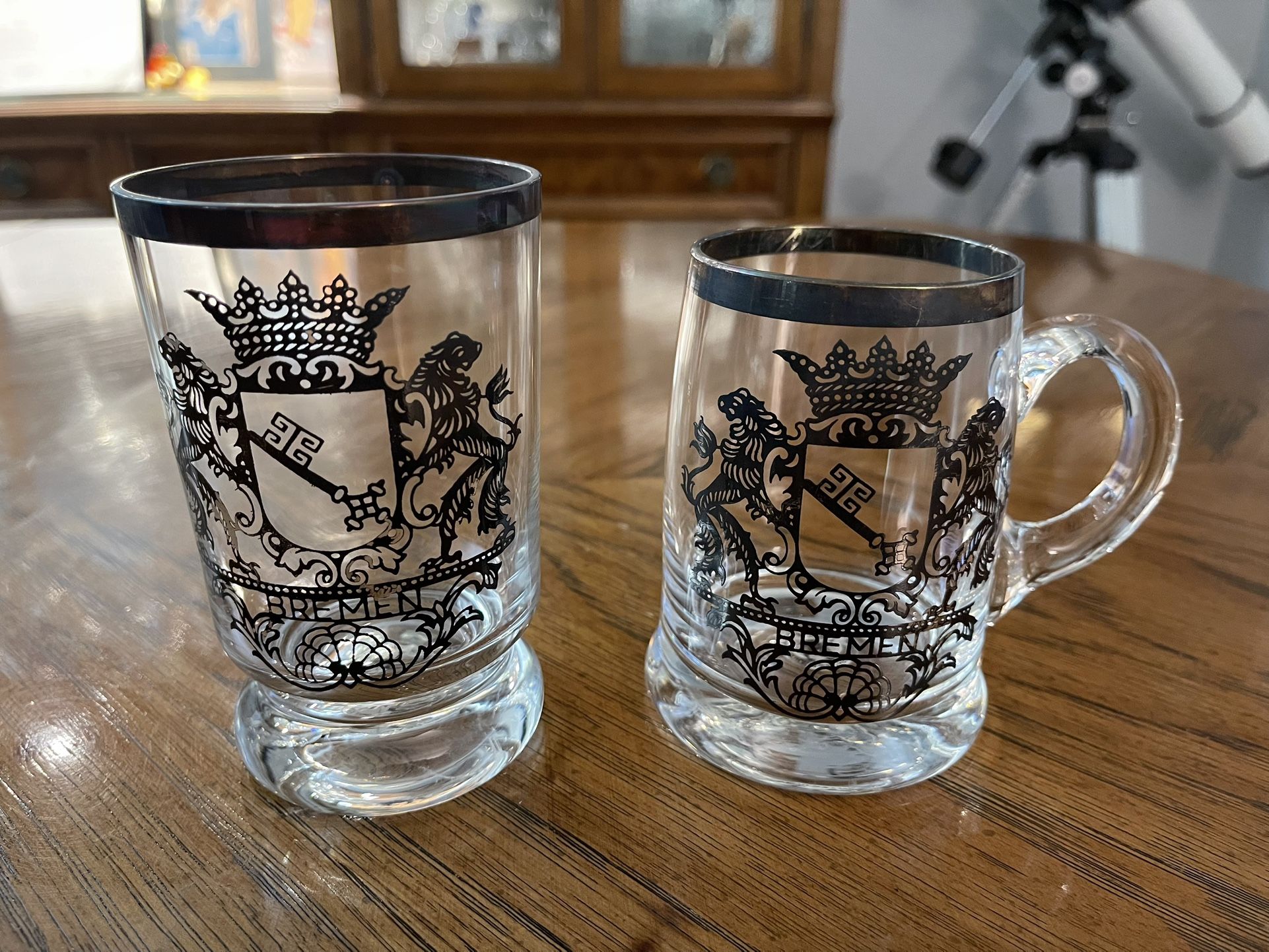 Vintage Bremen Coat of Arms Mug and Glass