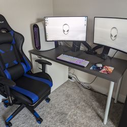 Alienware Aurora R 12 Computer Gaming Set Up With chair Desk Keyboard And Mouse 