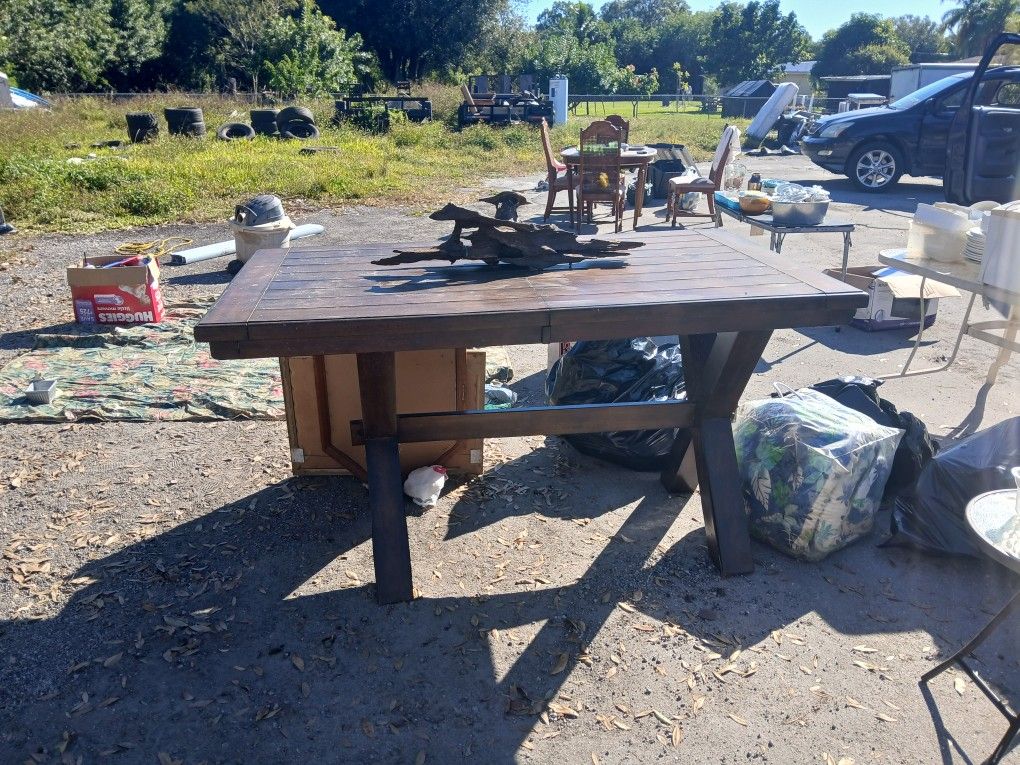 Barn Door Designed Kitchen Table With X FRAME
