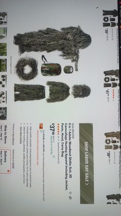 6-in-1 Woodland Ghillie Suit Set