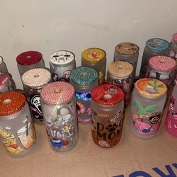 50 Customized Glass Cups w Glass straws New in box