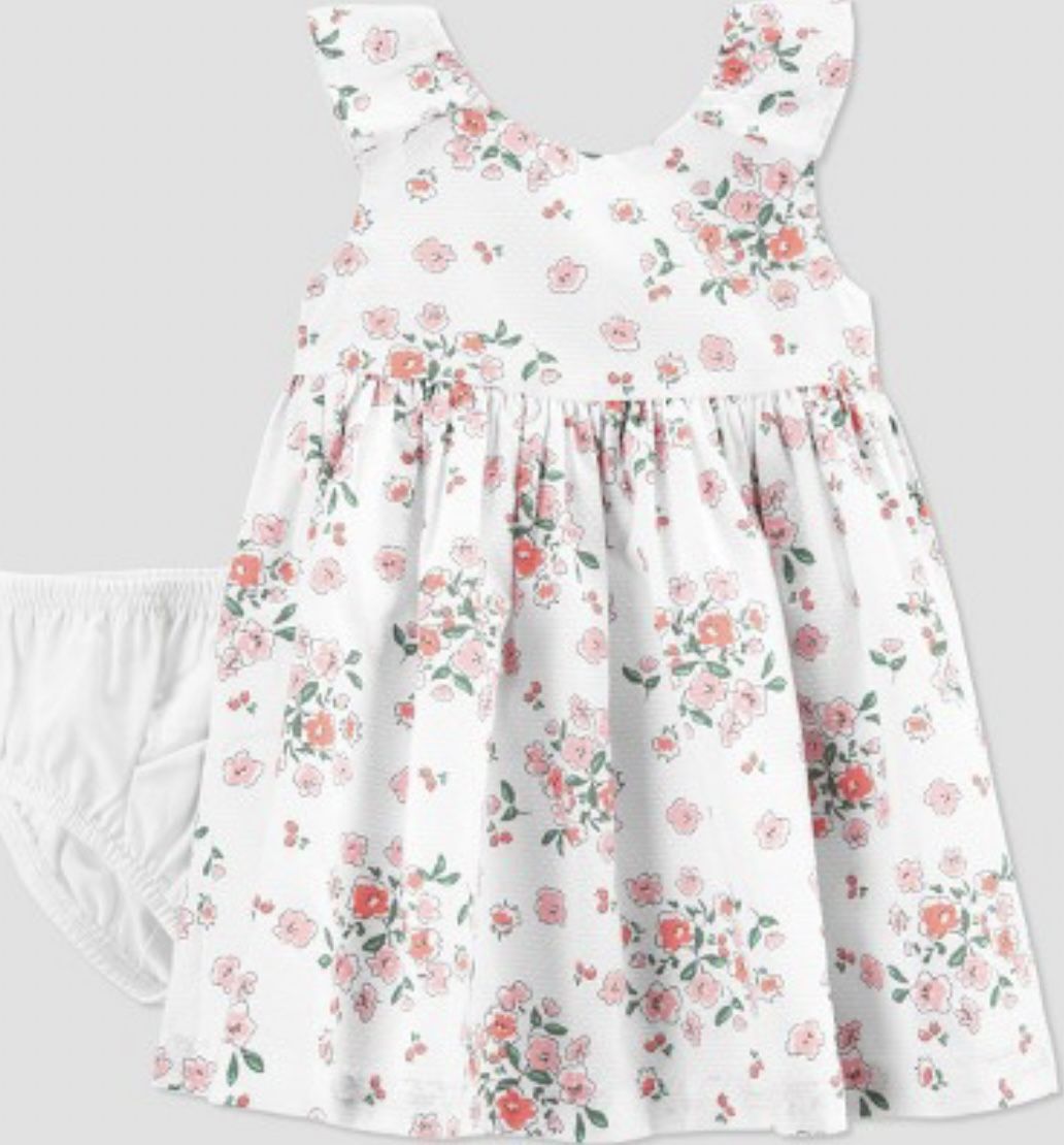 Baby Girls' Easter Dressy Floral Dress - Just One You" made by carter's White 6M