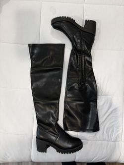 Leather Thigh Knee Boots Size 8 