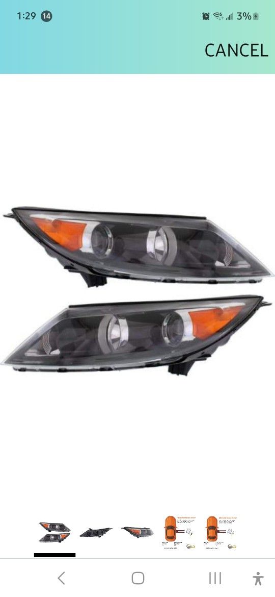 2011-2012 KIA SPORTAGE XL NIB DRIVER & PASSENGER HEADLIGHT ASSEMBLY 