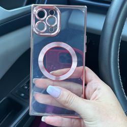iPhone 12 Pro Max Magnetic Case- Light Pink And Clear