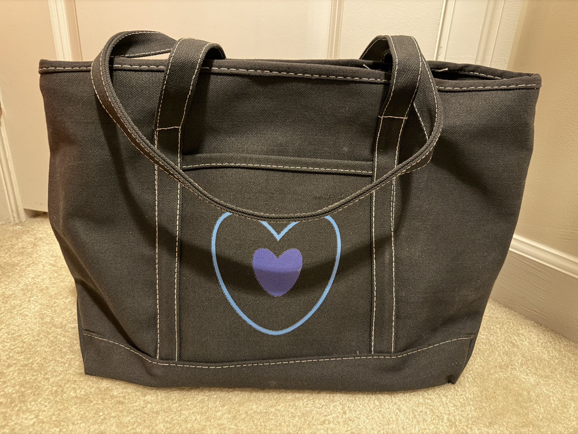 Large Black Canvas Tote Bag - New