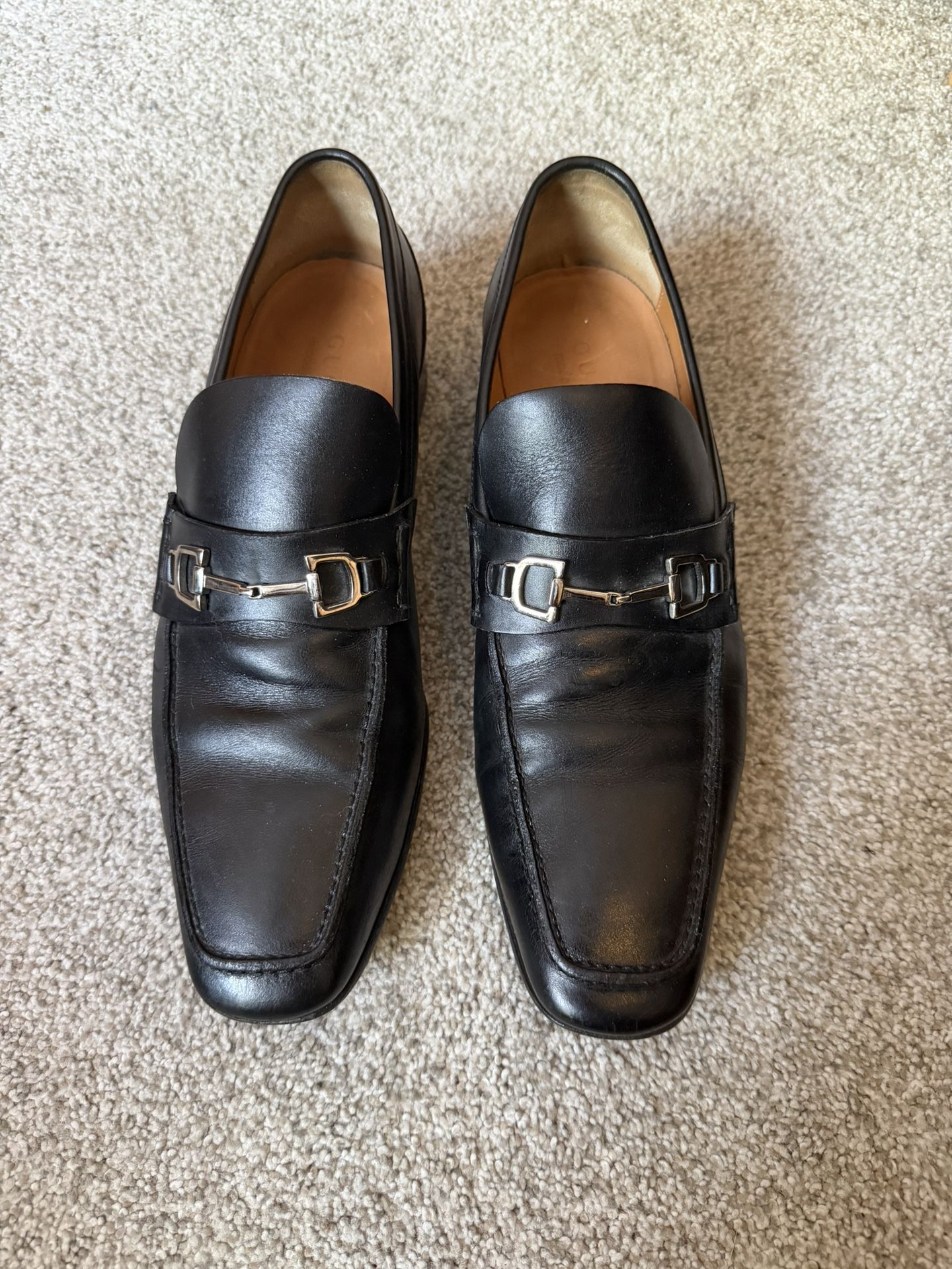 Gucci Loafers Leather Shoes Horsebit Black Men’s Size US 7.5
