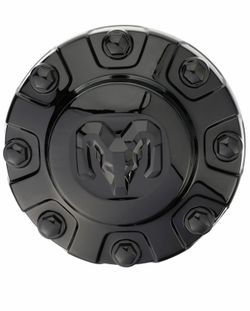 Rear Black Mopar Center Caps – Fits RAM 3500