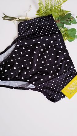 Costa Del Sol~Dotty Dot Retro High Waist Bikini Bottom Size OX NWT
