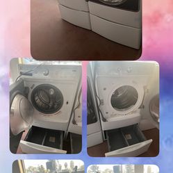Kenmore Elite Washer And Electric Dryer W/pedestal Used 