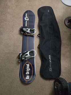 Coors Snowboard with Bindings and Dakine Bag
