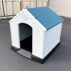 (NEW) $105 Waterproof Plastic Dog House for Large size Pet Indoor Outdoor Cage Kennel 36x36x39 inches 