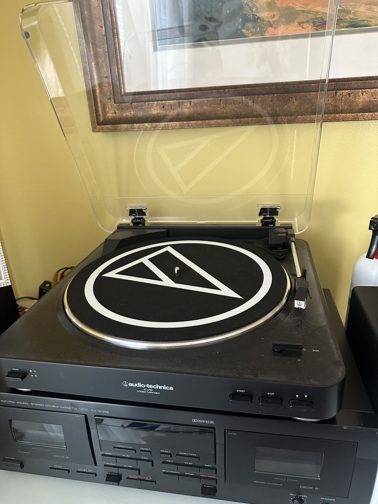 Stereo Turntable Systems With 2 Multimedia Monitors