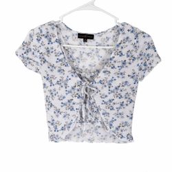Floral Tie-Front Crop Top 