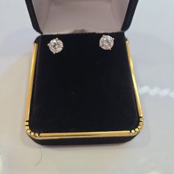 14 K W GOLD DIAMOND STUDS 1 CT TW VS E COLOR LAB DIAMOND S Clerance Sale $775 Special