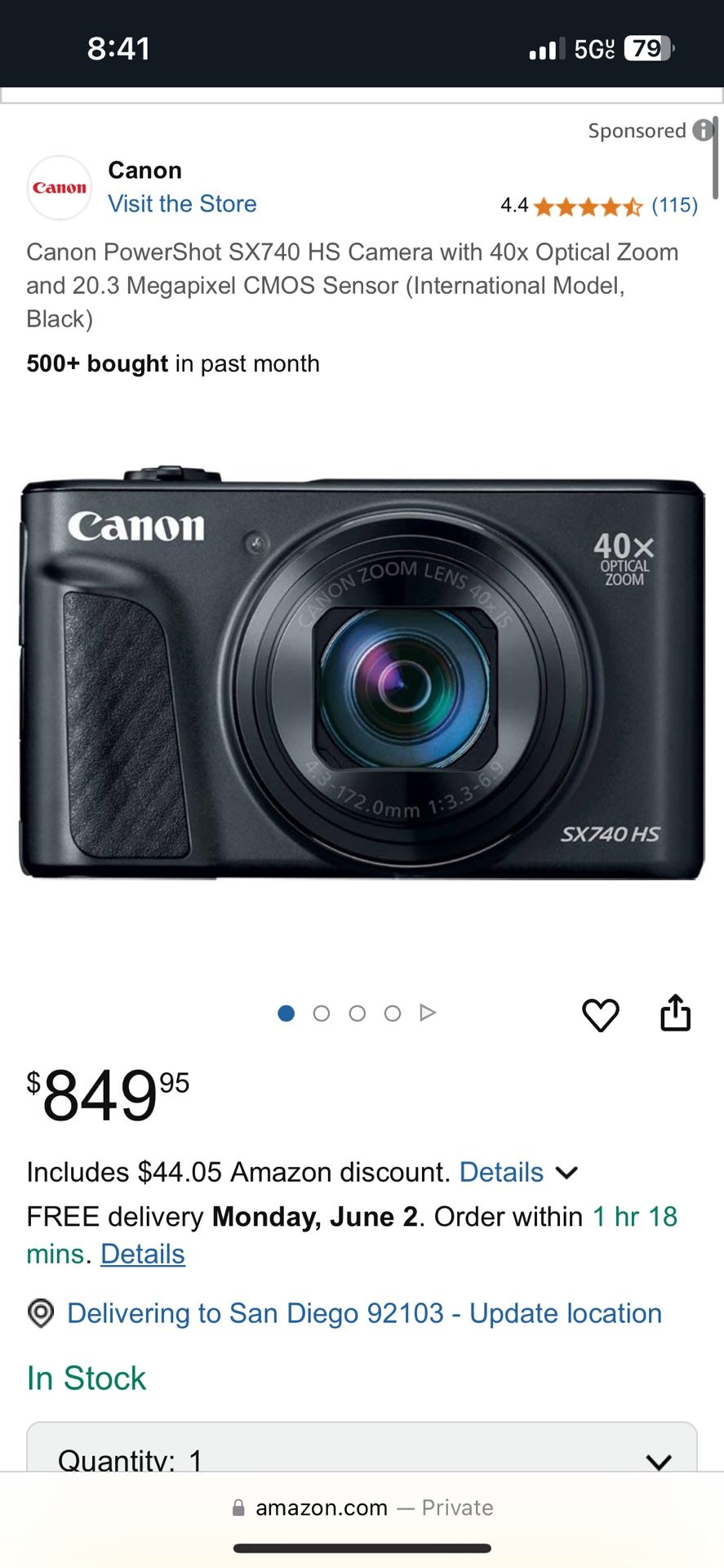 Canon POWERSHOT SX740 HS