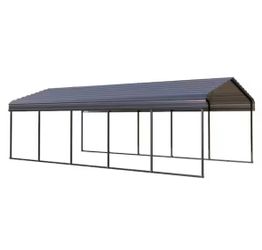 PHI VILLA 12 ft. W x 25 ft. D Galvanized Steel Carport Car Canopy Shelter