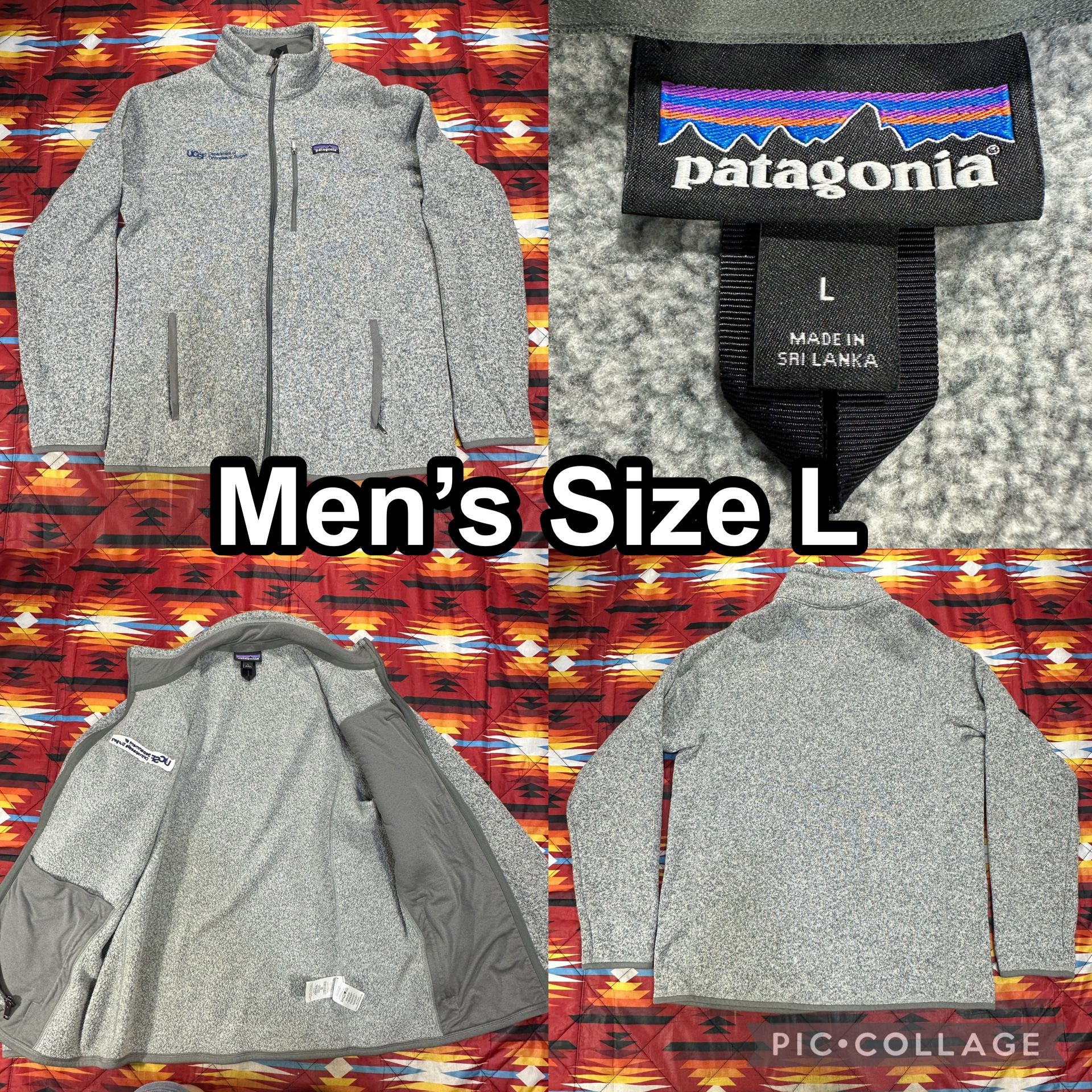 Patagonia Better Sweater Stonewash Heather Gray Full-Zip Fleece Jacket Men Large