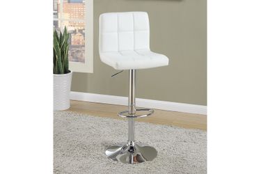 2 white adjustable bar stools