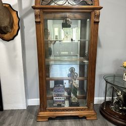 2 Dome Top Modern Oak Display Cabinet