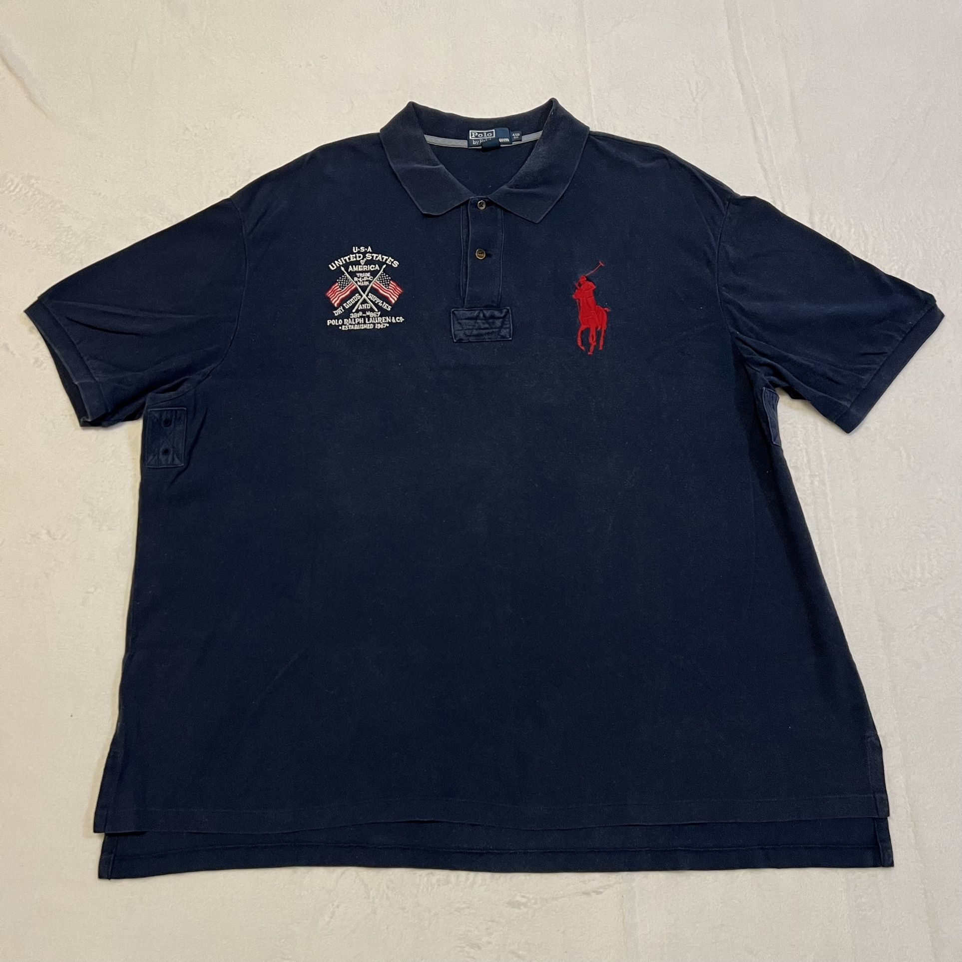 Polo Ralph Lauren USA Dry Goods Supplies Big Pony Polo Shirt Men’s Size 4XB