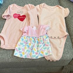 Newborn Onesies And Doll Dress 