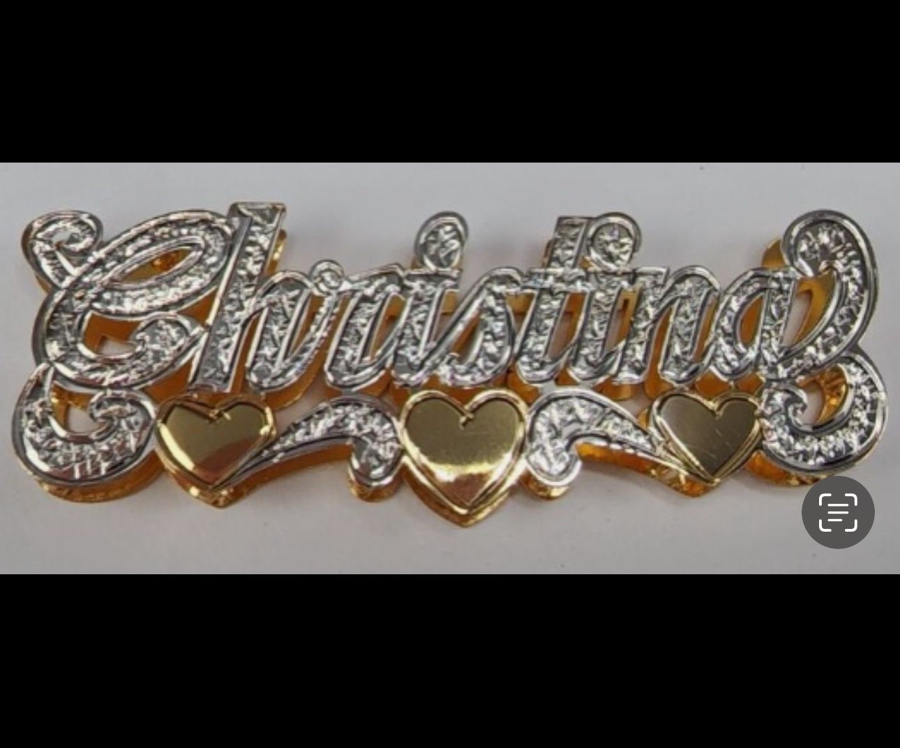 10K 14K Gold Custom Personalized Double Name Plate Pendant With/Without Chain