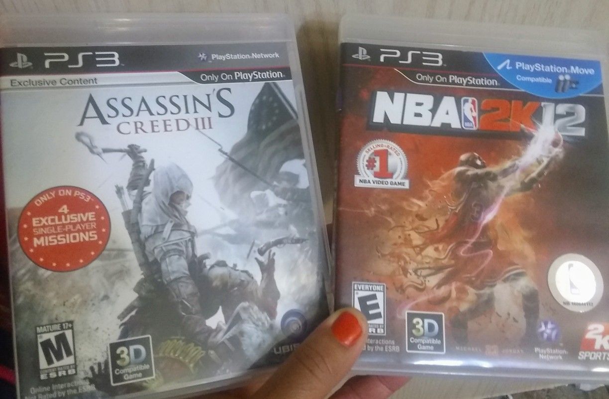 PS3 games Assassin's Creed 3 and NBA 2K 12