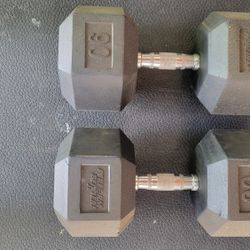 Rubber Hex dumbbells 90lb Pair $275