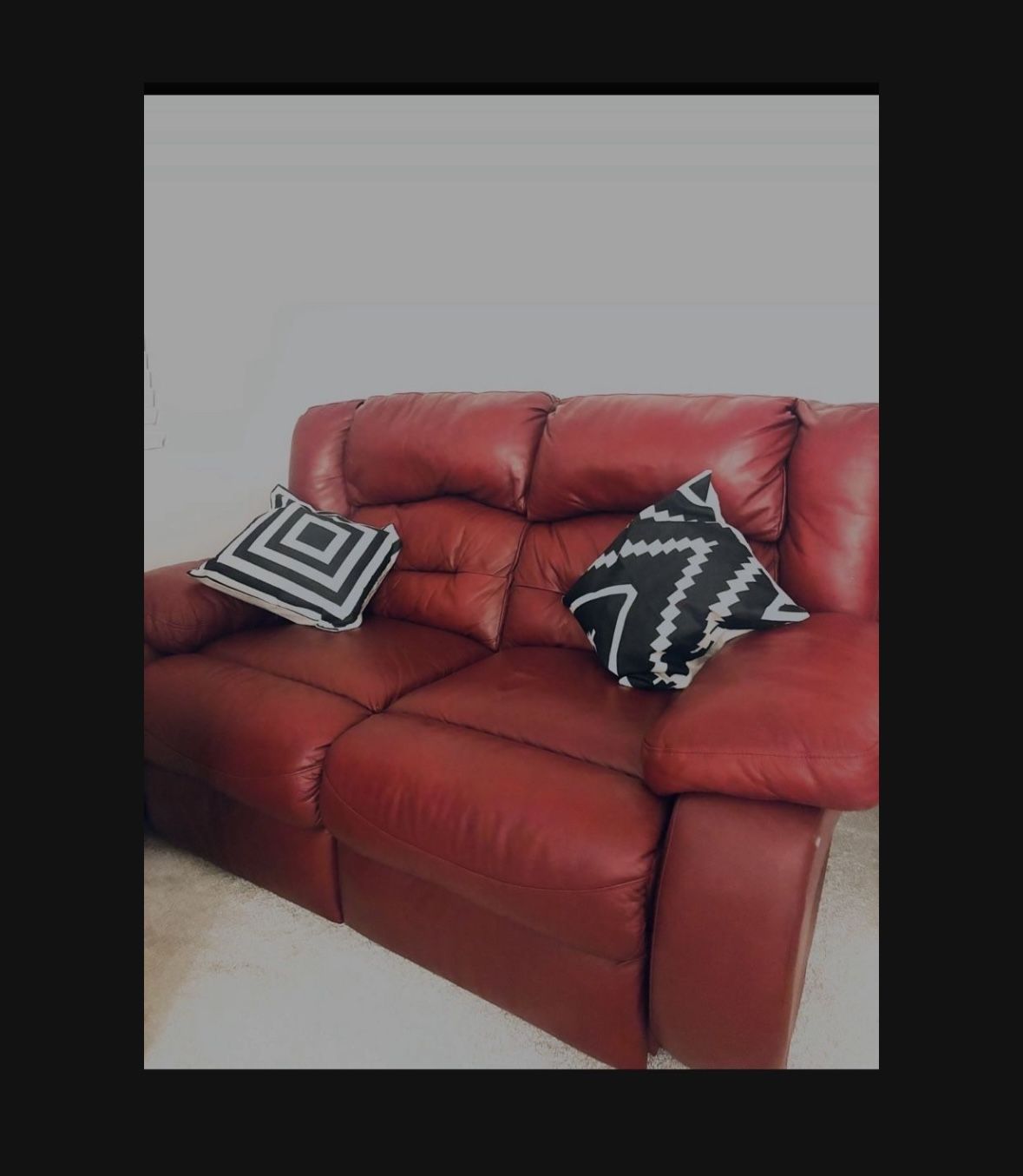 Like New! Genuine Leather Couch Recliner 
